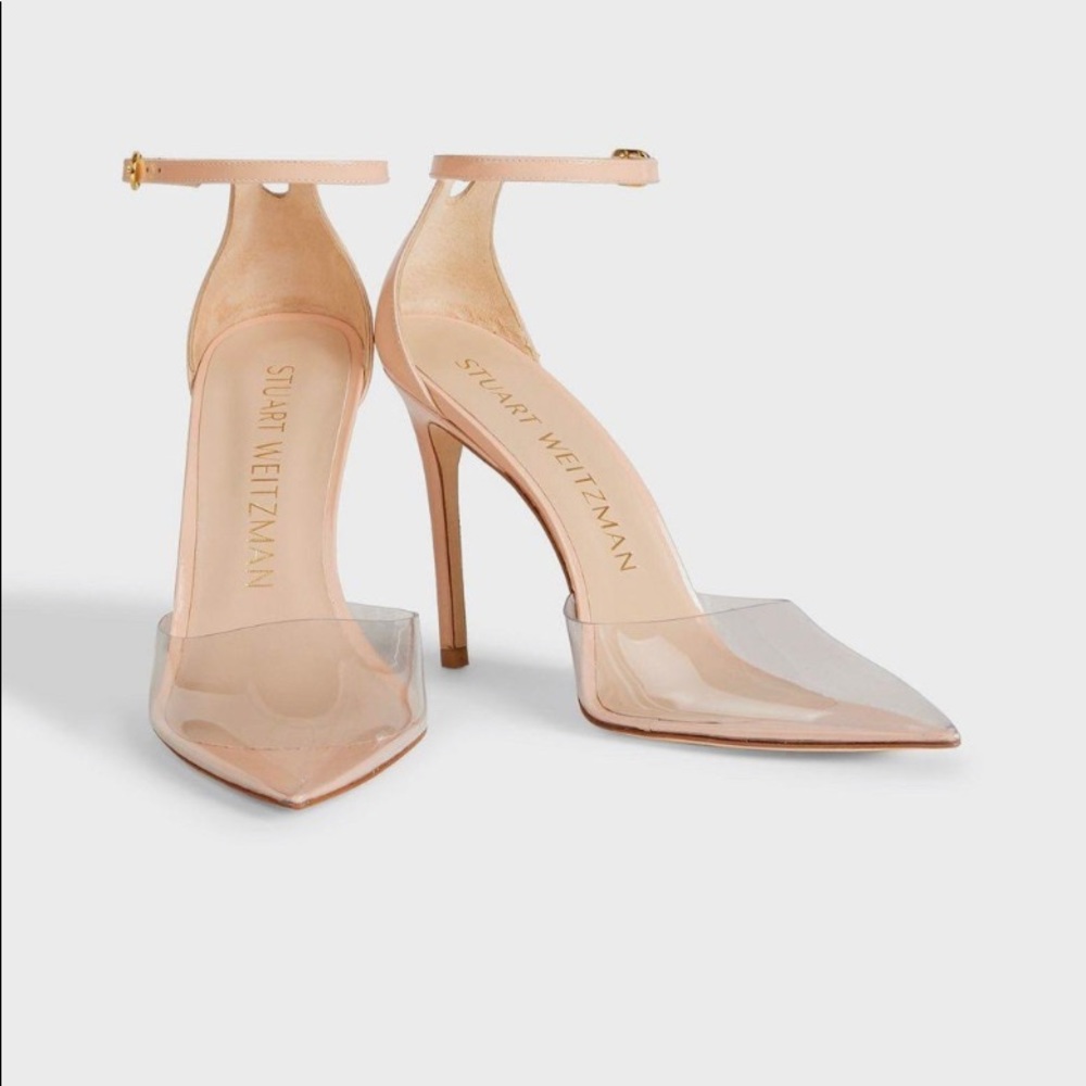stuart weitsman 11 nude strappy pumps